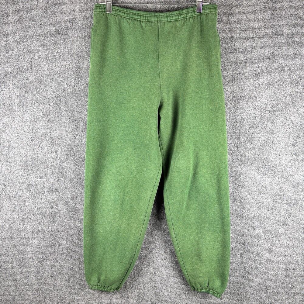 Vintage Hanes Sweatpants Mens Small Green Premium Weight 50/50 Elastic Cuff